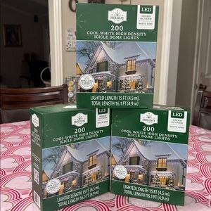 Holiday Time "Set of 3" 200-Count Cool White LED High-Density Icicle Dome Lights